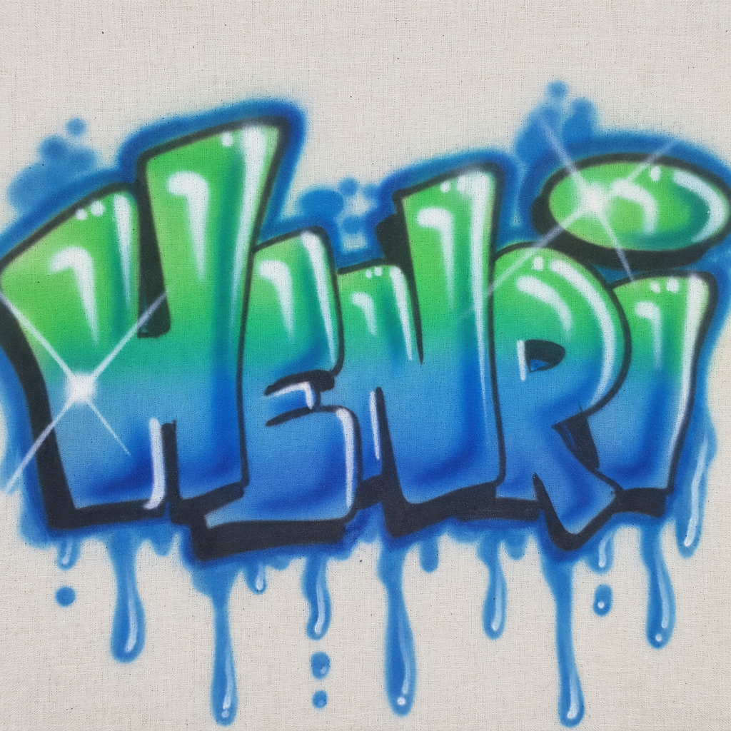 Water Drip Graffiti Name Shirt, Personalized by Hand