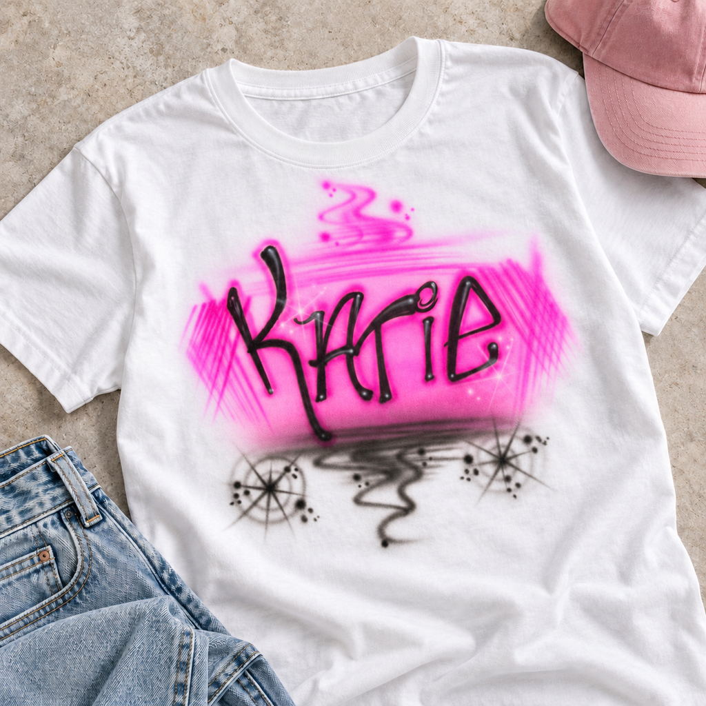 Freestyle Graffiti Name Shirt, Hand-Painted for You