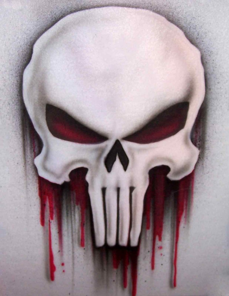 Bleeding Skull Shirt — Full-Size Airbrush Design