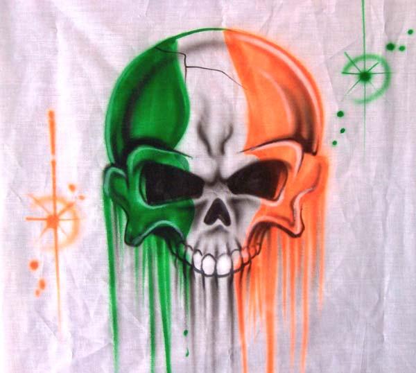 Irish Flag Skull Name Shirt — Your Flag & Colors