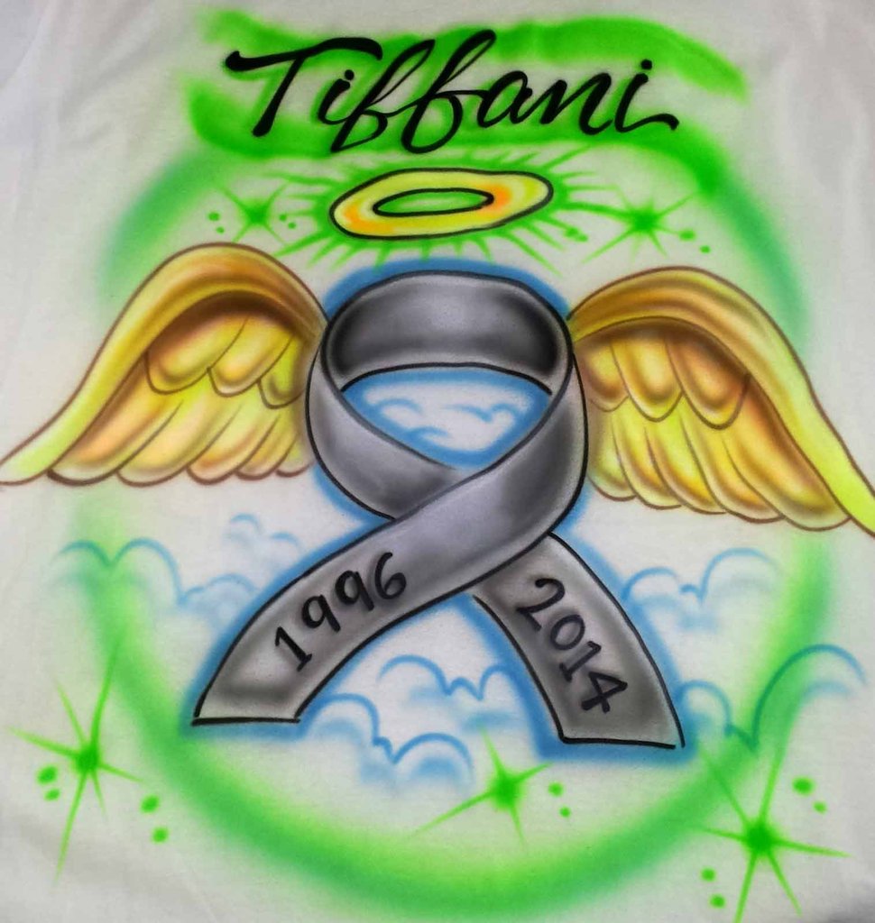 Awareness Ribbon & Angel Wings Memorial Shirt