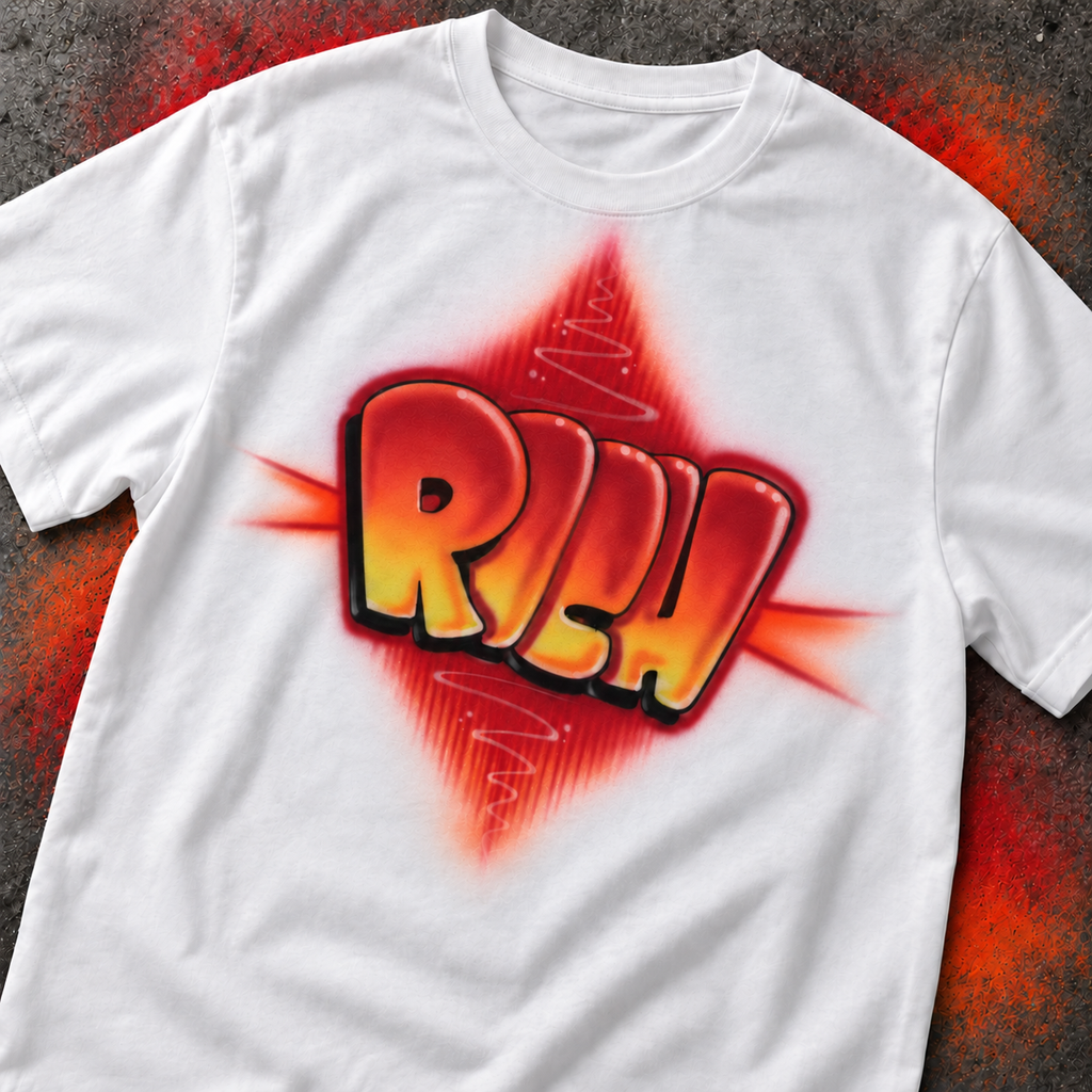 Graffiti Block Name Shirt, Hand-Painted in Your Colors