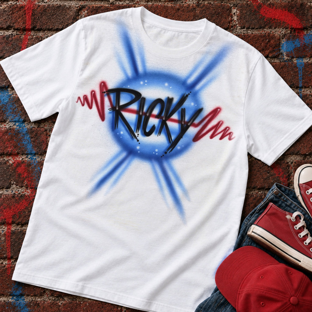 Heartbeat Freestyle Personalized Airbrush Name Shirt