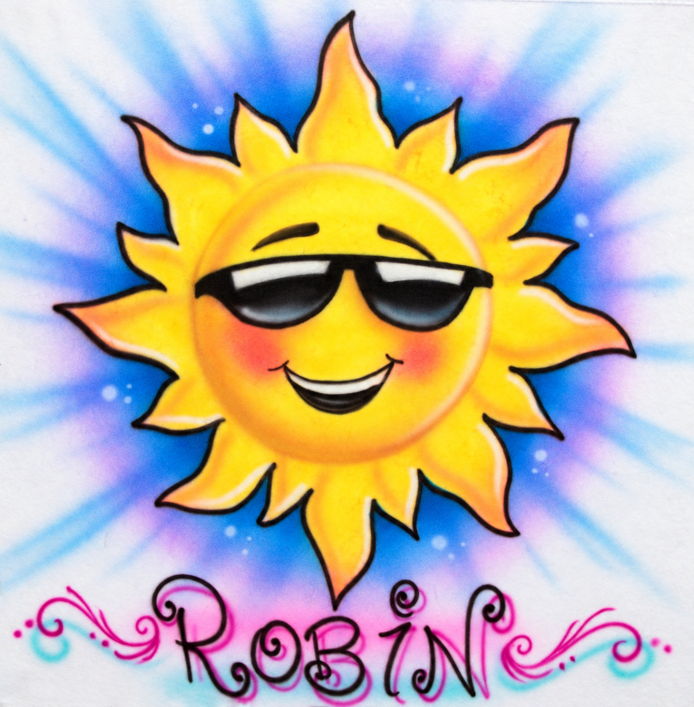 Sunglasses Sunshine Name Shirt — Hand Airbrushed