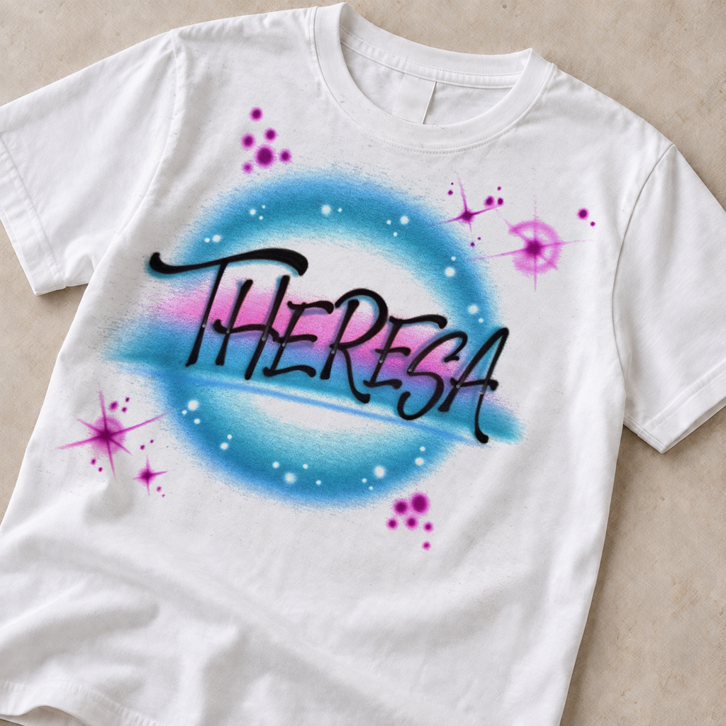 Simple Shaded Lettering Hand-Painted Name Shirt