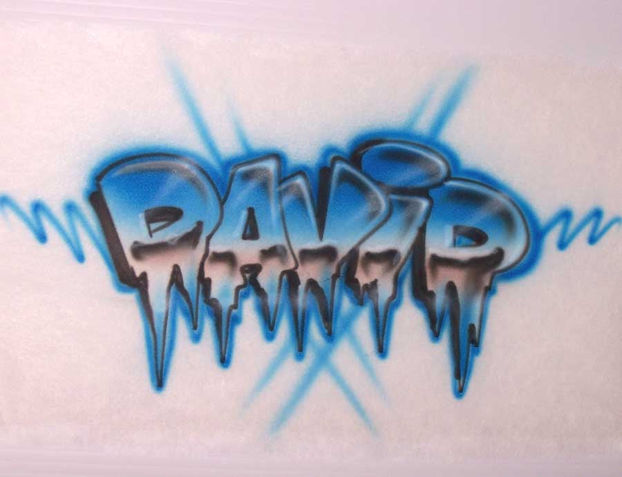 Airbrushed Frozen Name and Ice Custom T-Shirt or Sweatshirt