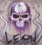 Skull and smoke with any name airbrushed on t-shirts