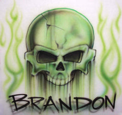 Custom airbrushed skull design for tees, sweats, & more