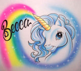 Airbrushed unicorn & rainbow airbrushed t-shirt