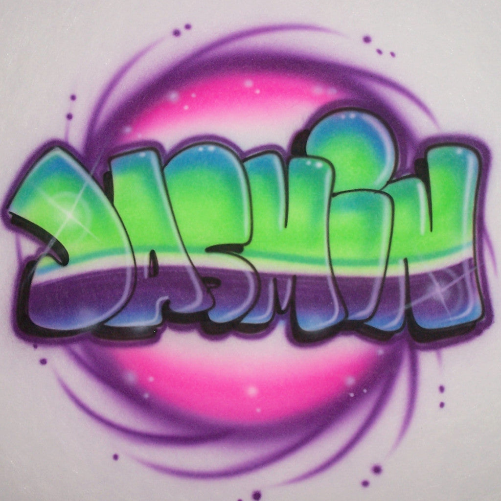 Neon Bubble Letter Spiral Background Custom Tee or Sweatshirt