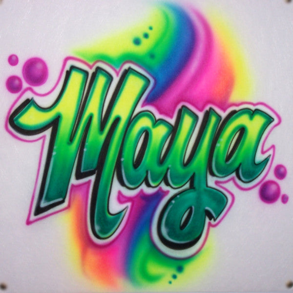 Beautiful Bright Rainbow Airbrushed Name Design for T Shirts, Sweats, & More!