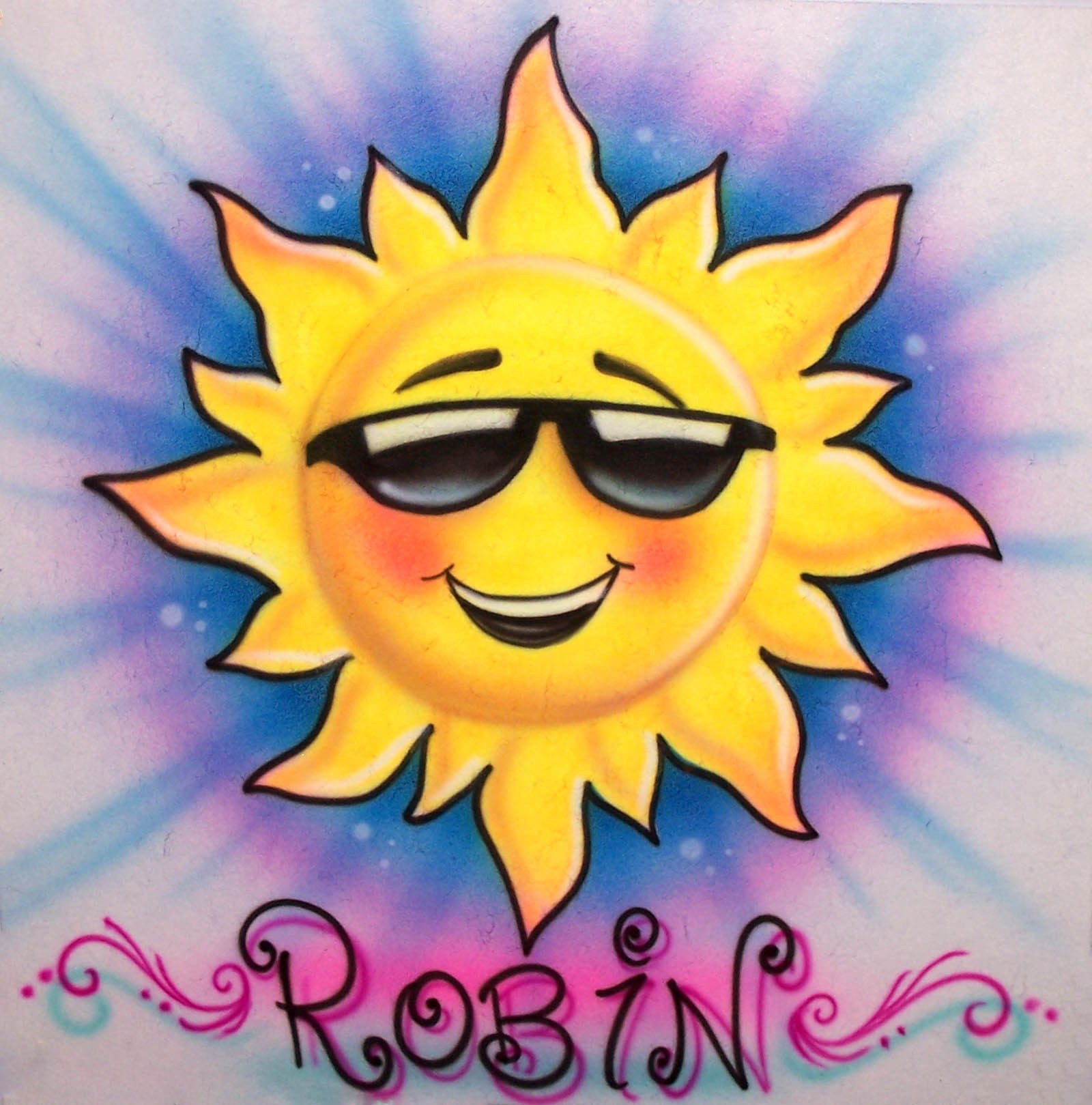 Smiling sunshine airbrushed shirt
