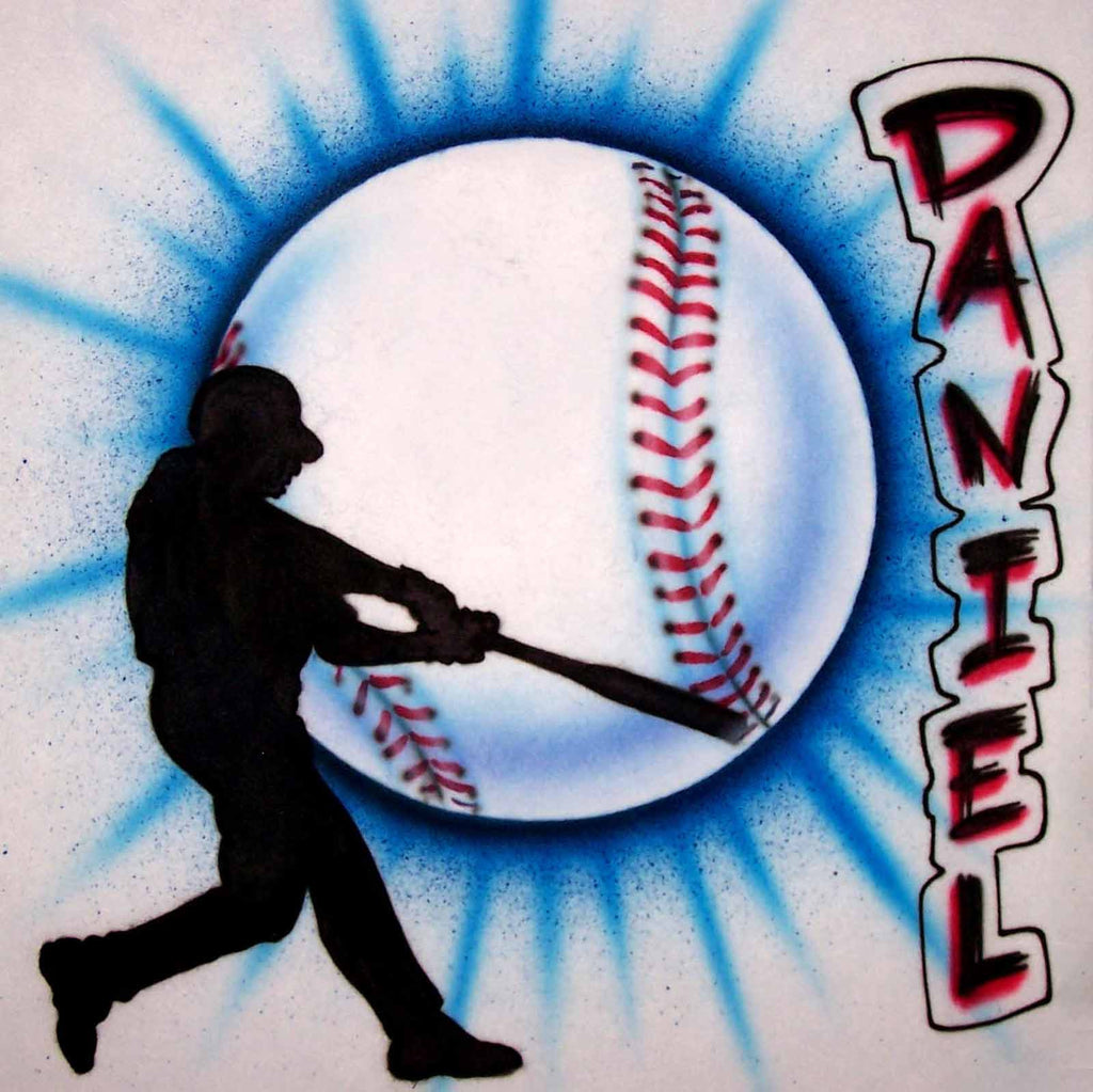 Baseball & Batter Custom Airbrushed Personalized Sports Shirt