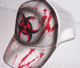 Zombie Blood Splatter Airbrushed Snap Back Trucker Hat