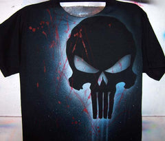 Airbrushed Punisher Skull black Shirt