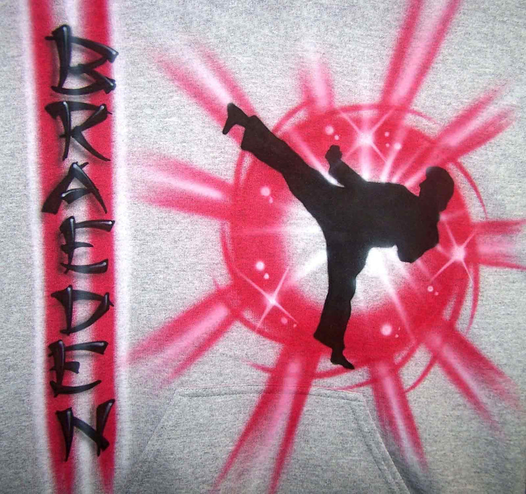 Personalized Side Kick Martial Arts Airbrushed Shirt