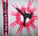 Airbrushed Karate Kick name Shirt Design
