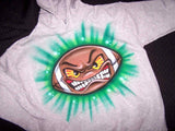 Airbrushed Angry Football Face Hooded Sweatshirt