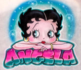 Custom Airbrushed Betty Boop with name T-Shirt or Sweatshirt