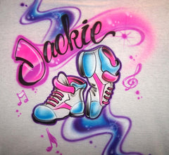 Airbrushed Dance Shoes Freestyle Music Shirt