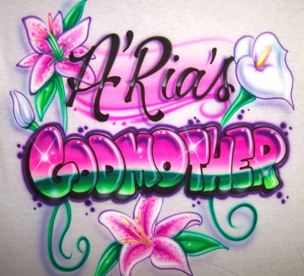 Personalized Lily Flower Airbrushed Mom or Family Shirt