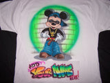 Airbrushed Mickey Personalized Graffiti Hip Hop T-Shirt