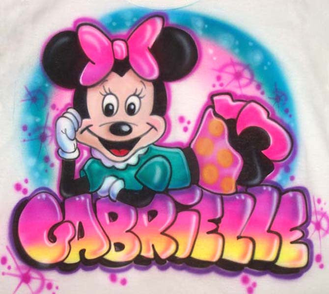 Airbrushed Girly Mouse Inspired Personalized Shirt Design