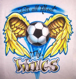 Airbrushed Soccer Wings Custom Shirt Design