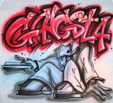 Airbrushed Gangsta Urban Graffiti Character Custom Shirt 