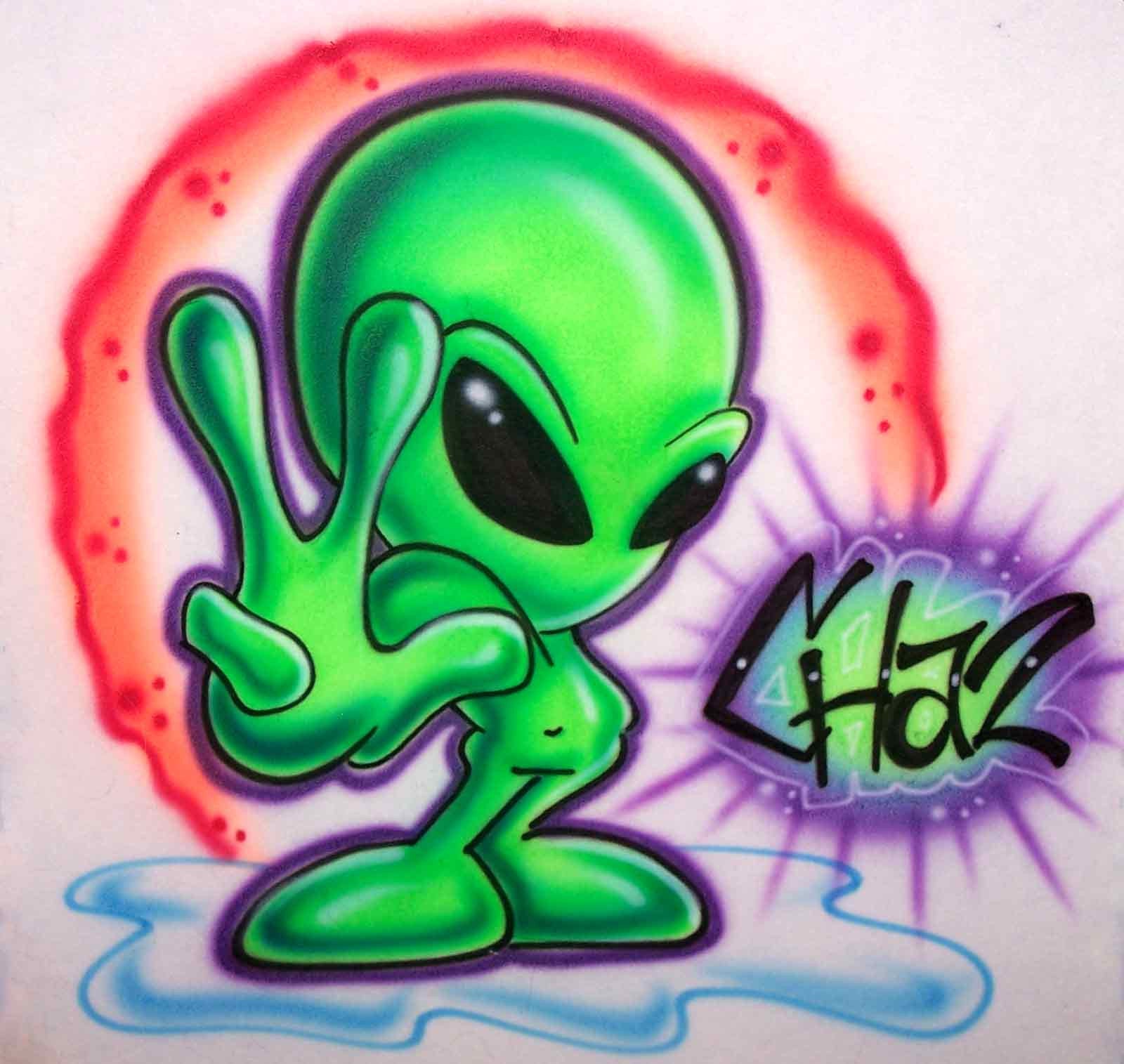 Alien Peace Airbrush Name