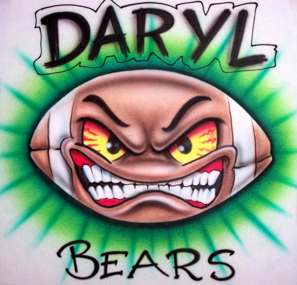 Airbrushed Angry Face Football Personalized Shirt