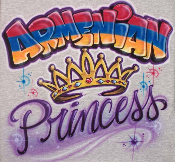 Armenian Princess with Crown Custom Airbrushed Shirt