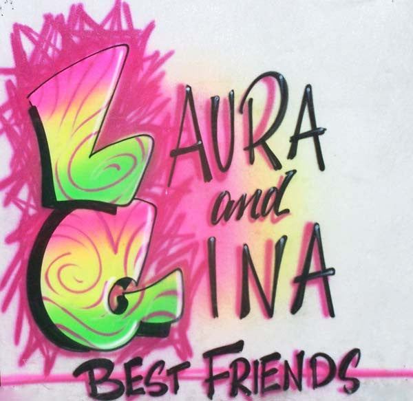 Best Friends Airbrushed Shirt Personalized Double Name Design