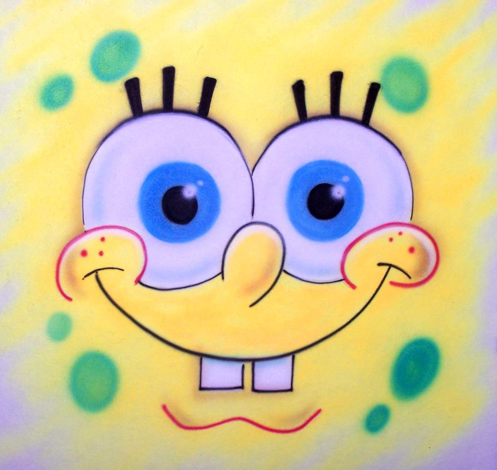 Airbrushed Spongebob Face Custom T-Shirt Sweatshirt Or Hoodie