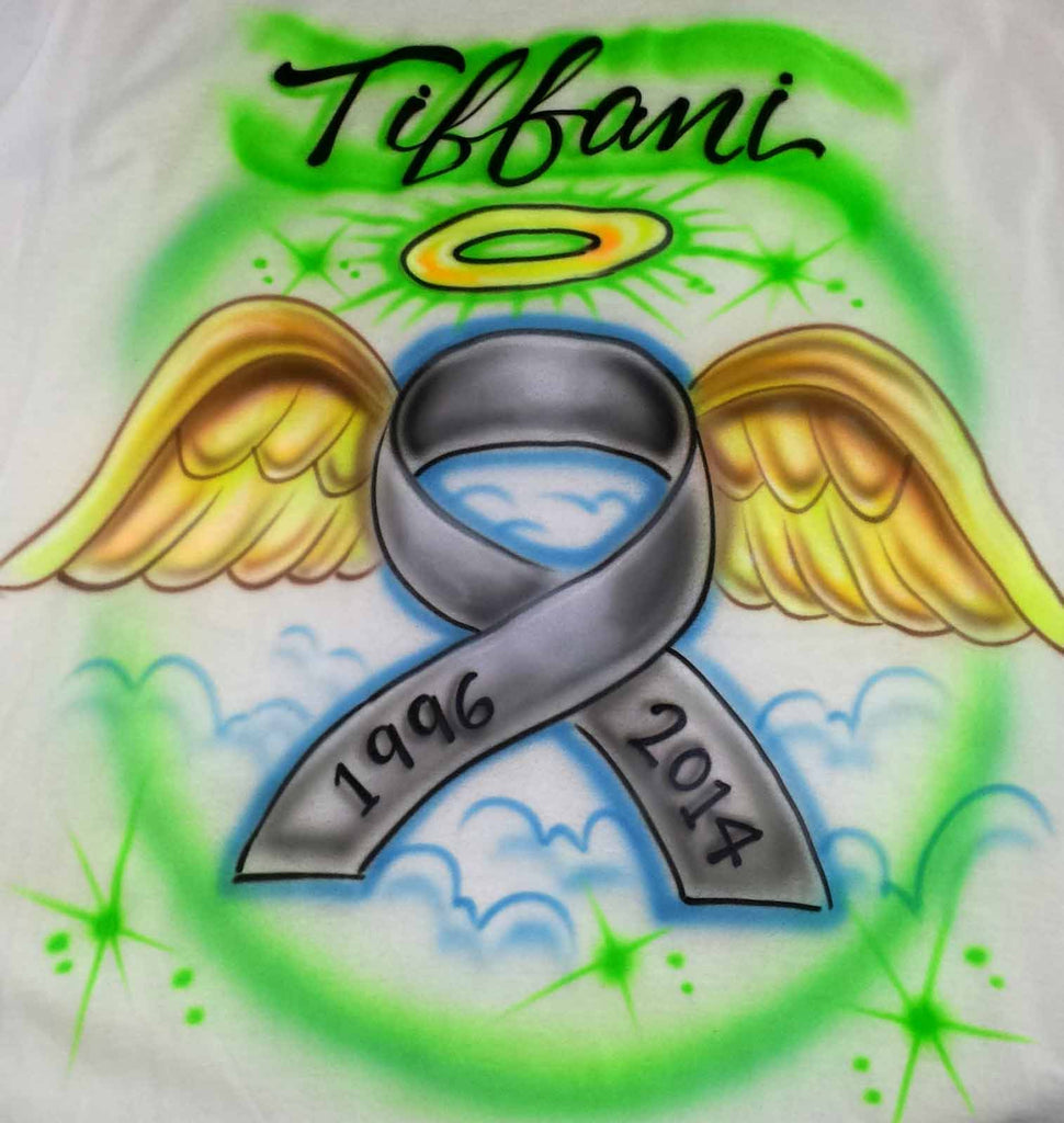 Cancer Awareness and Angel Wings Custom Memorial Shirt
