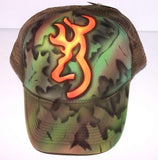 Browning Camouflage Custom Airbrushed Trucker Hat
