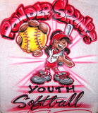 Cartoon Softball Player Airbrushed Custom Shirt