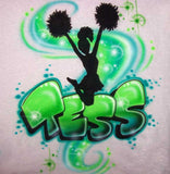 Cheerleader Jump Pom Pom's Airbrushed Personalized Shirt