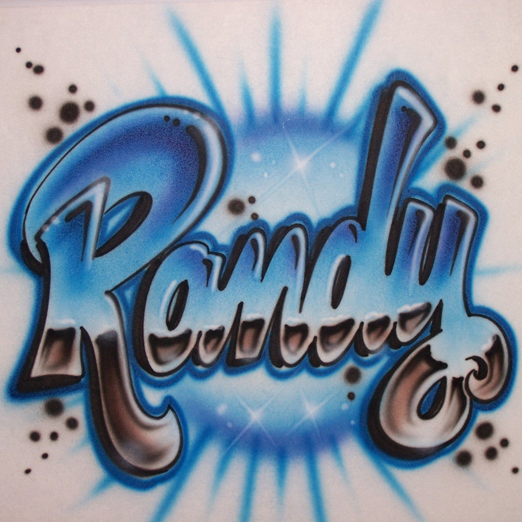 Airbrushed Block Script Chrome Effect Personalized Tee or Sweatshirt