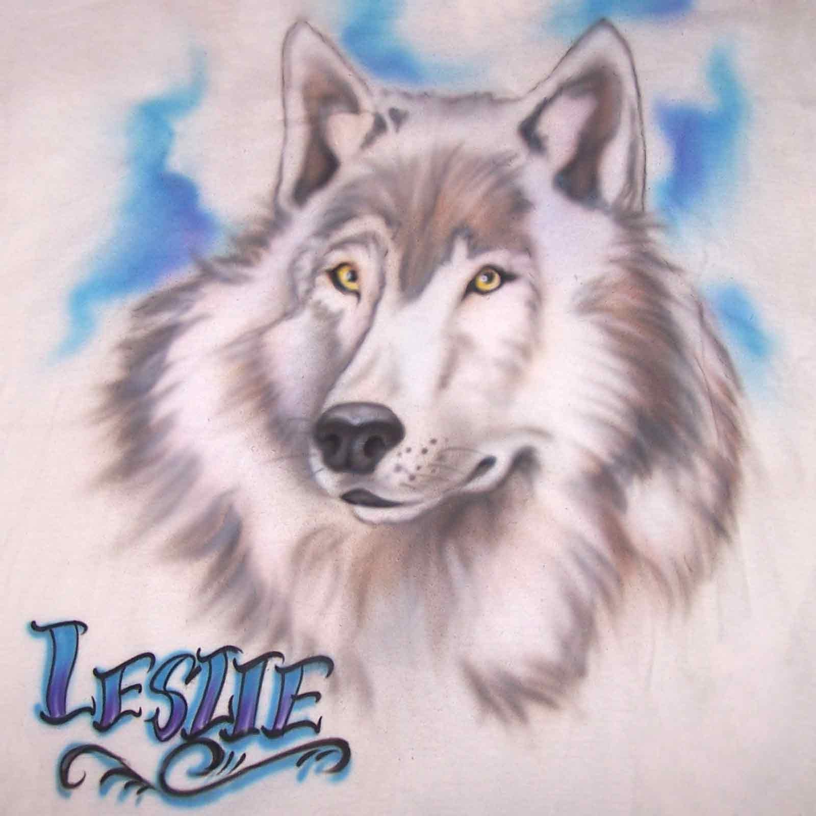 Custom Wolf airbrush t-shirt