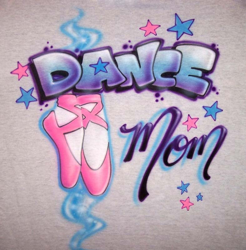 Dance Mom Airbrushed Shirt with Ballet Slippers