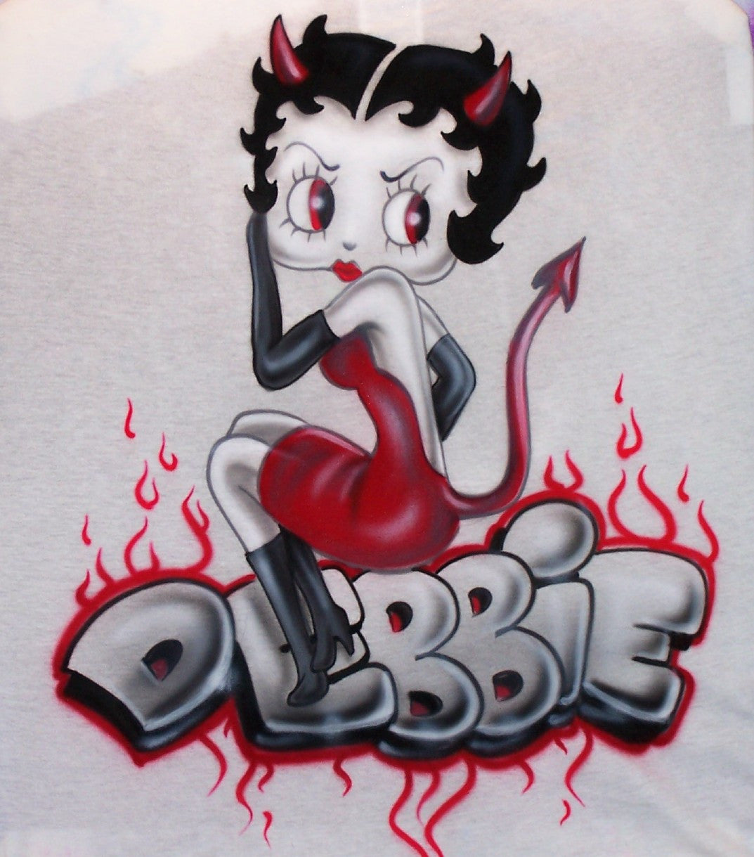 Devil Betty Boop Airbrushed Custom Shirt Design