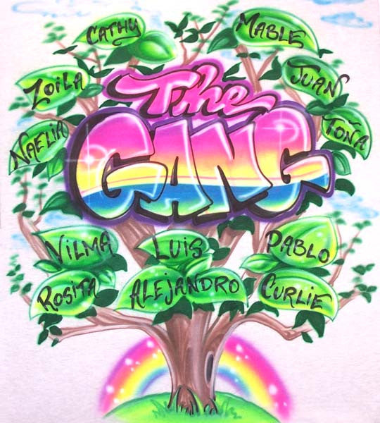 The Gang Family Tree With All Your Names Airbrushed Shirt