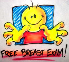 Adult Humor Free Breast Exam Airbrushed Smiley Face Tee Or Sweatshirt