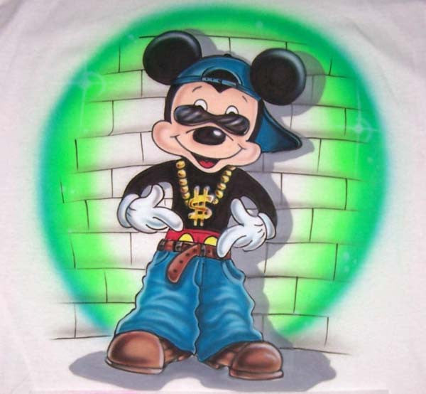 Airbrushed Gangsta Mouse Inspired Personalized Shirt Design