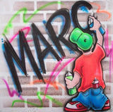 Graffiti Artist Airbrushing Name on Wall Tee or Sweatshirt