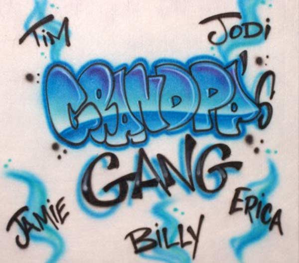 Airbrushed Grandpa's Gang Shirt With Family Names