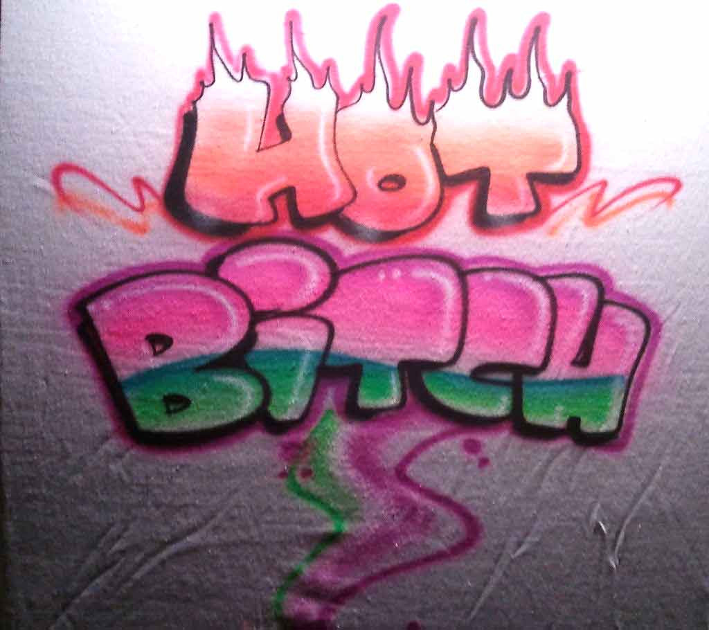 Hot Bitch with Flames Custom Airbrushed Shirt