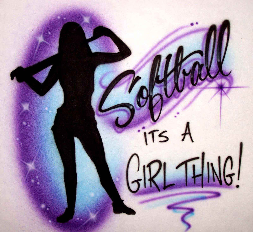 Airbrushed Softball...It's A Girl Thing! Shirt Design