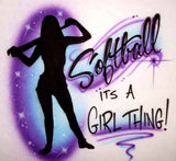 It's a girl thing airbrushed softball shirt design